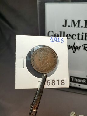 Circulated damaged edge 1913 Canada Cent KM# 21